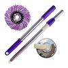 Stainless Steel Mop Rod with Adjustable Handle 360 Degree Rotation Floors Hair Dust Stains Deep Cleaning Spin Mop