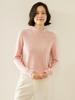 Women's Cashmere Half-High Collar Sweater: Autumn/Winter Style, Twelve-Stitch Rolled Hem, Loose Slimming Knit Base Layer