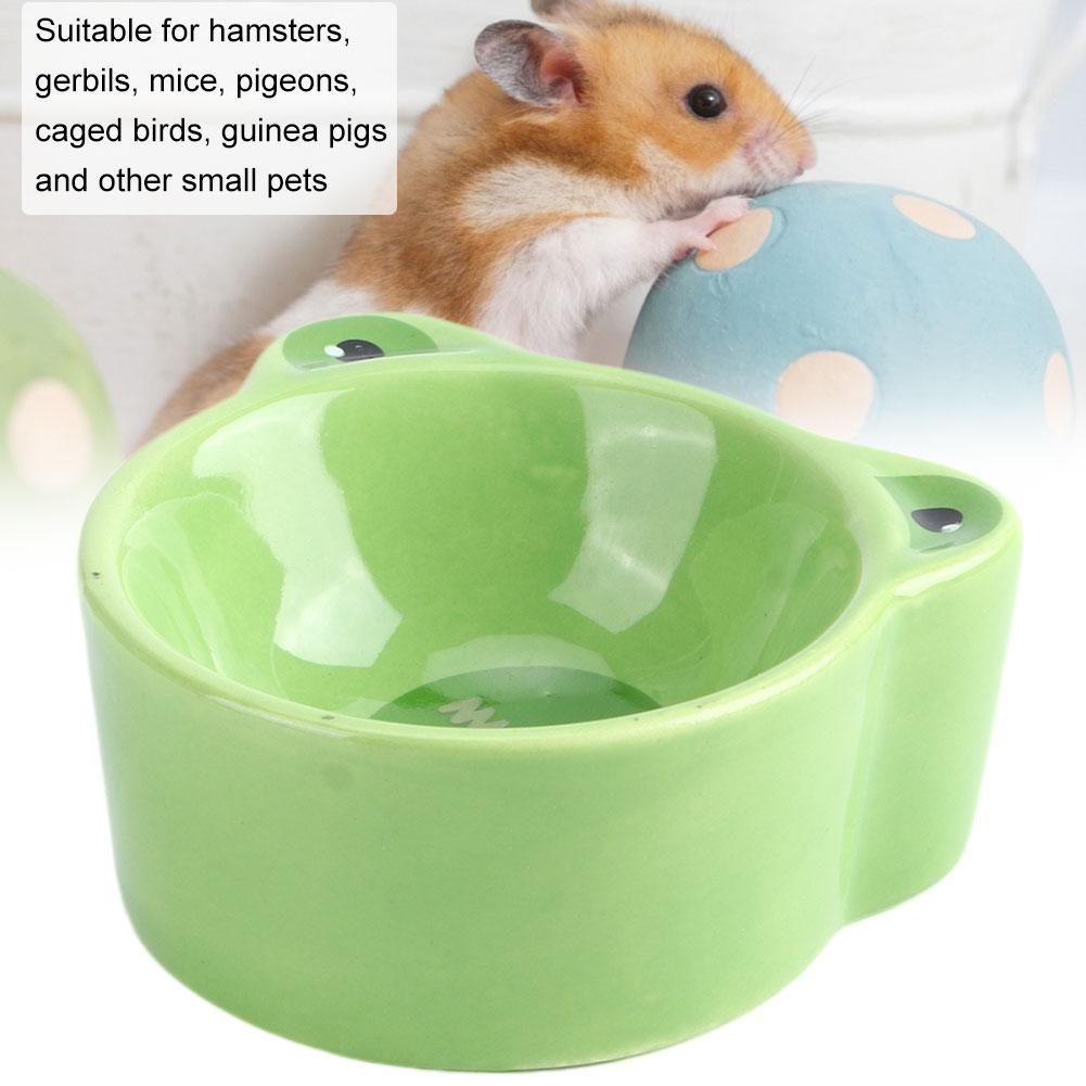Cartoon Animal Shape Food Water Feeding Bowls Ceramic Bowl for Small Animals Pet Feeding SuppliesFrog