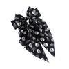 Festive Halloween Hair Accessory Bow Spring Clips for Women, Pumpkin Skeleton Ghost Hand Printed Clip Fabric Barrettes, Cute Horror Accessories