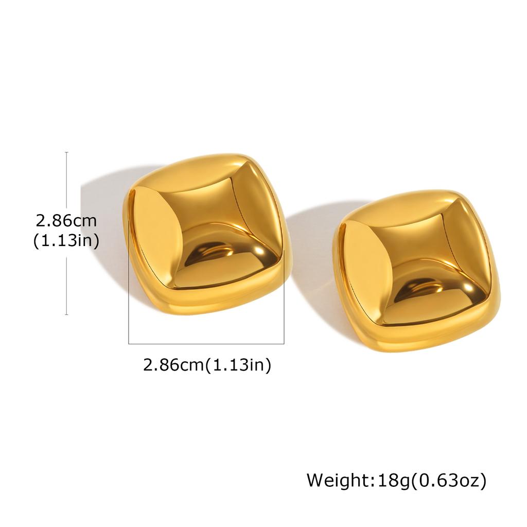 Boucle d'oreille clou géométrique trapèze carré en acier inoxydable pour femme Vnox Fashion, Accessoires d'oreille, Bijoux étanches pour fête, Deux couleurs