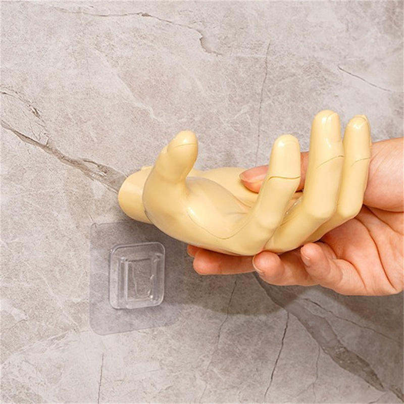 Creative Palm Up Hook Soap Holder Finger Hand Shape Design Wall Hanger Hooks Bathroom Storage Display Rack Decor Home Organizer
