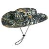 New Leaf Camouflage Outdoor Bucket Hats For Women Men Big Brim Drawstring Cap Panama Sunhat Hiking Fishing Hat Fisherman Caps