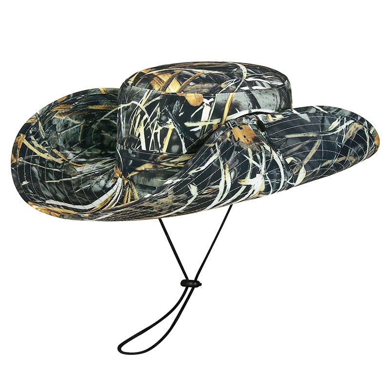 Northwood Leaf Camouflage Bucket Hats Outdoor Mountaineering Withered Wood Jungle Hat Sunscreen Sunshade Large Eaves Breathable Fishing Hats