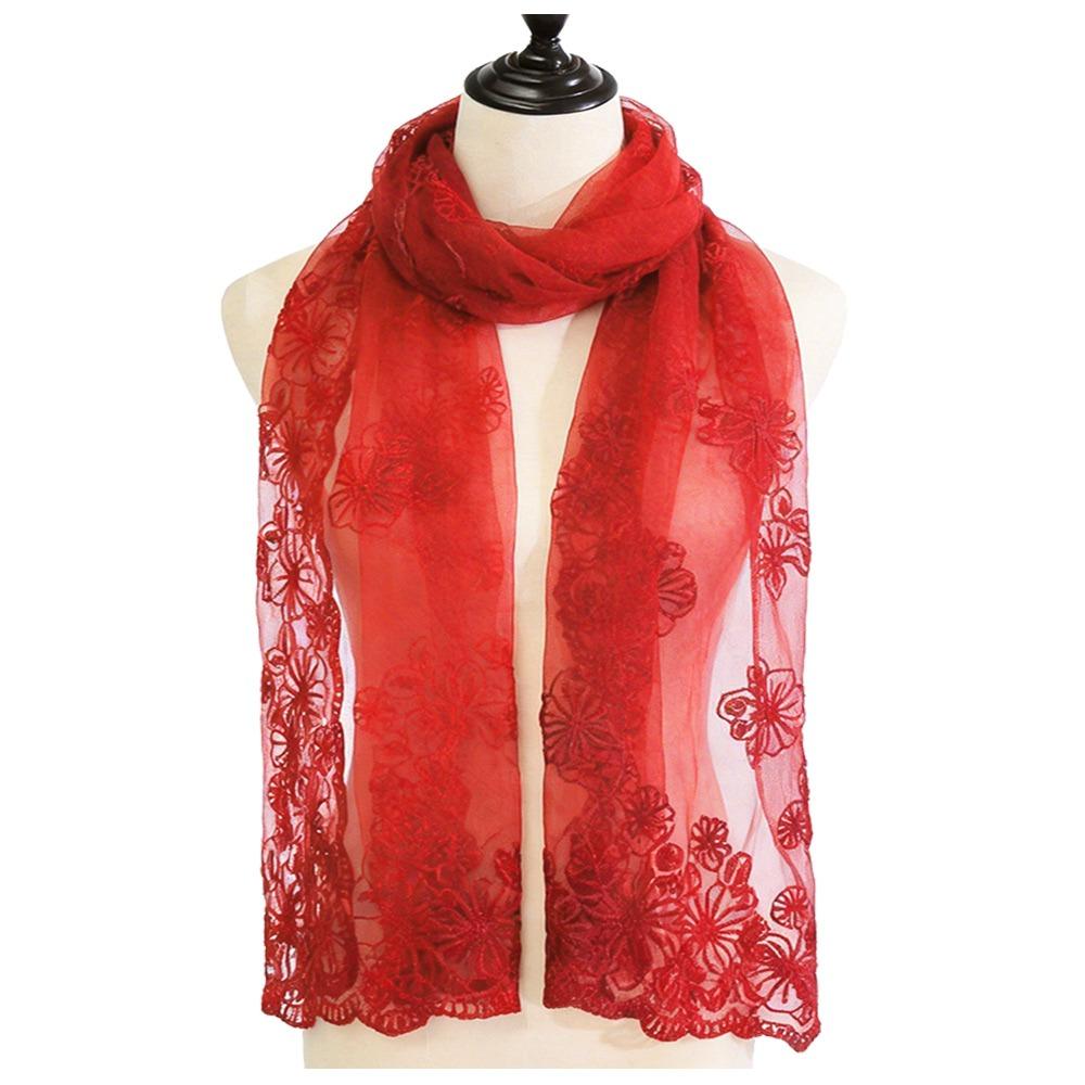 Thin Women's Lace Scarf Long Female Headscarf Literary Summer Sunscreen Shawl