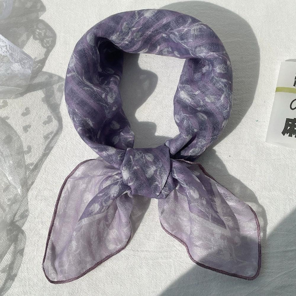 58*58Cm Women Square Neckerchief And Headscarf Female Floral Print Small Shawls Scarves Spring Summer Headband Scraves