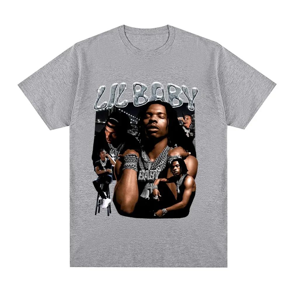 Hip Hop Rapper Lil Baby T Shirt Vintage Unisex Graphic Tee Shirt Oversized Cotton Casual Short Sleeve Oversized Tshirts Streetwear