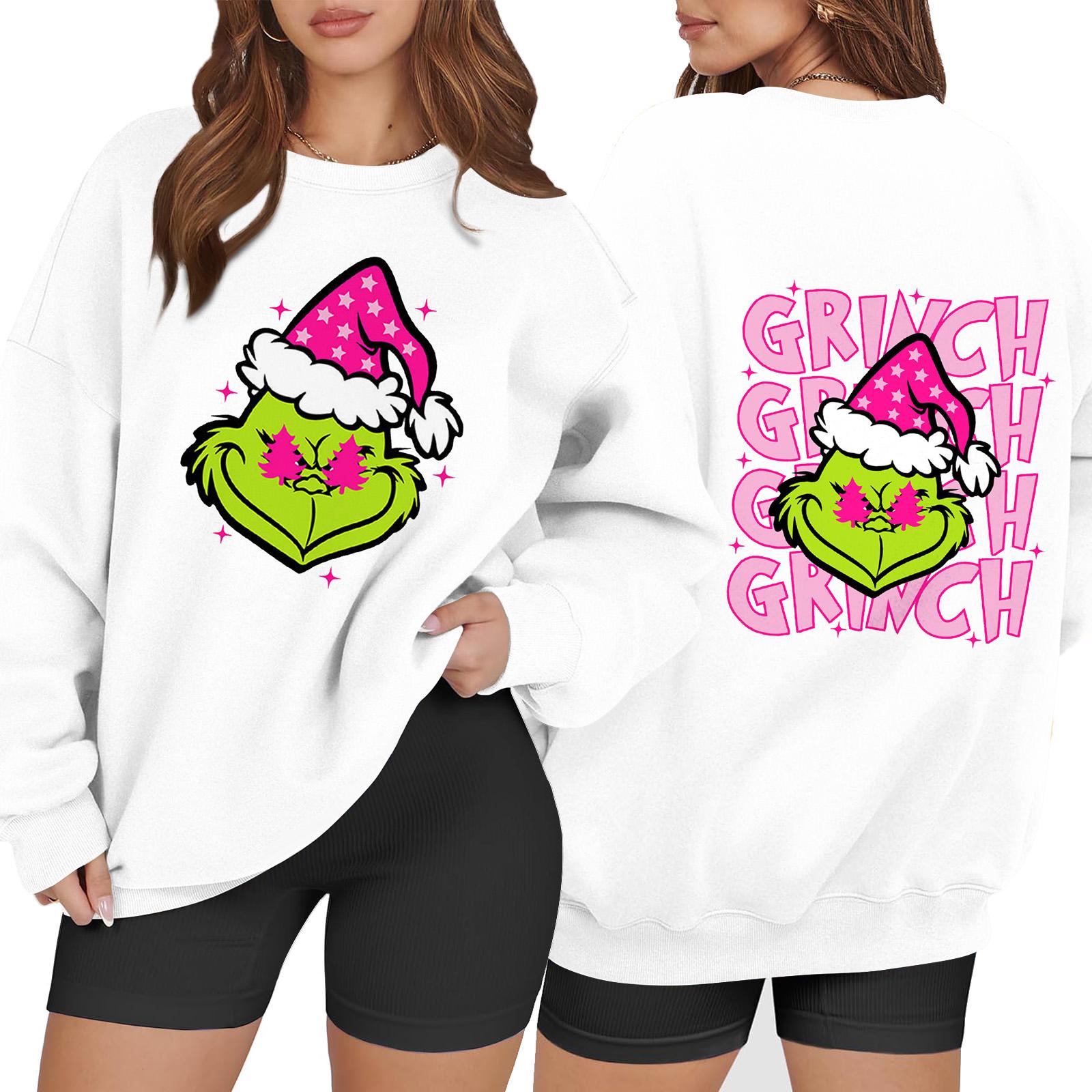 

Жіноча повсякденна модна толстовка з різдвяним принтом і круглим вирізом з довгим рукавом XL