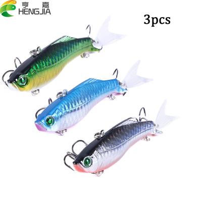 3Pcs /lot Vib Fishing Lure 8Cm-22.5G-6# Vibration Hard Baits with Rotating Tail Wobblers For Bass Sea Fishing Tackle