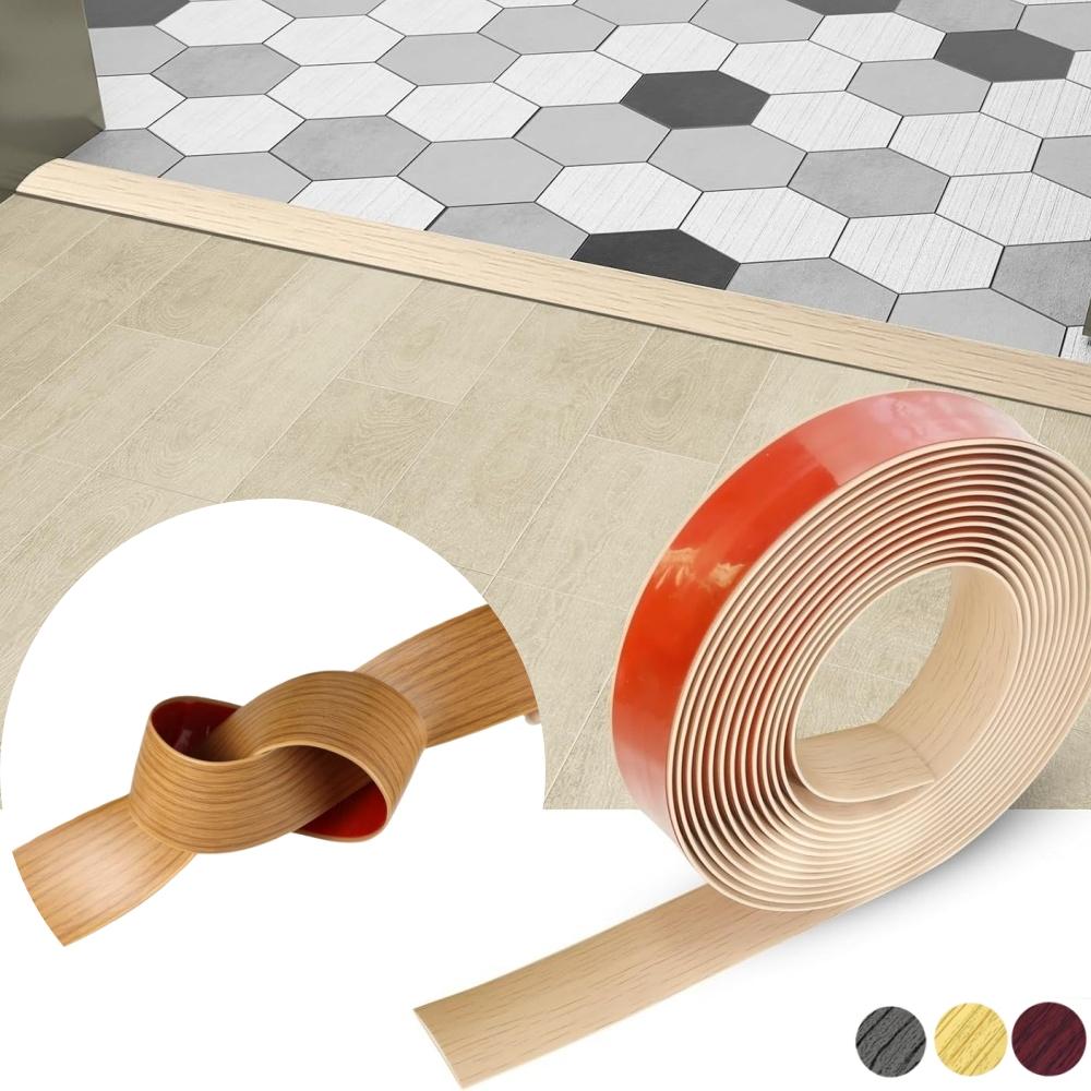 1 Pc 1m/2m/3metersX4cm Wood Grain PVC Wooden Floor Transition Strip, Self-adhesive Edge Sealing StripThreshold Strip