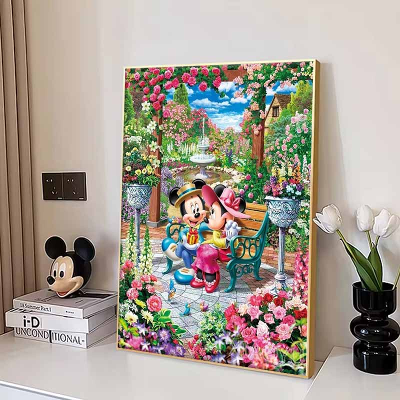 Disney Diamond Painting Mickey Minnie Garden Date-themed Art Painting Rhinestone 5D Mosaic Handmade DIY Cross stitch Gift Home Decoration