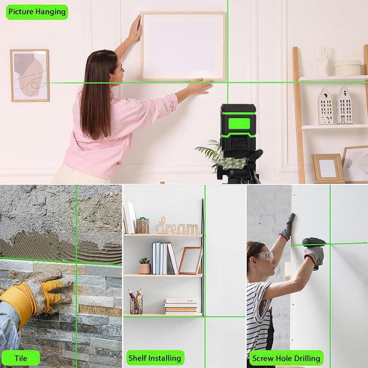 Cross Mini 2-Line High-Precision Green Laser Level Projector