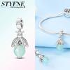 Authentique Charme Ciel Étoilé Cuivre Lucioles Lumineuses Pendentif S'adapte Bracelet Plata Pour Femmes Bijoux Artisanat Cadeau