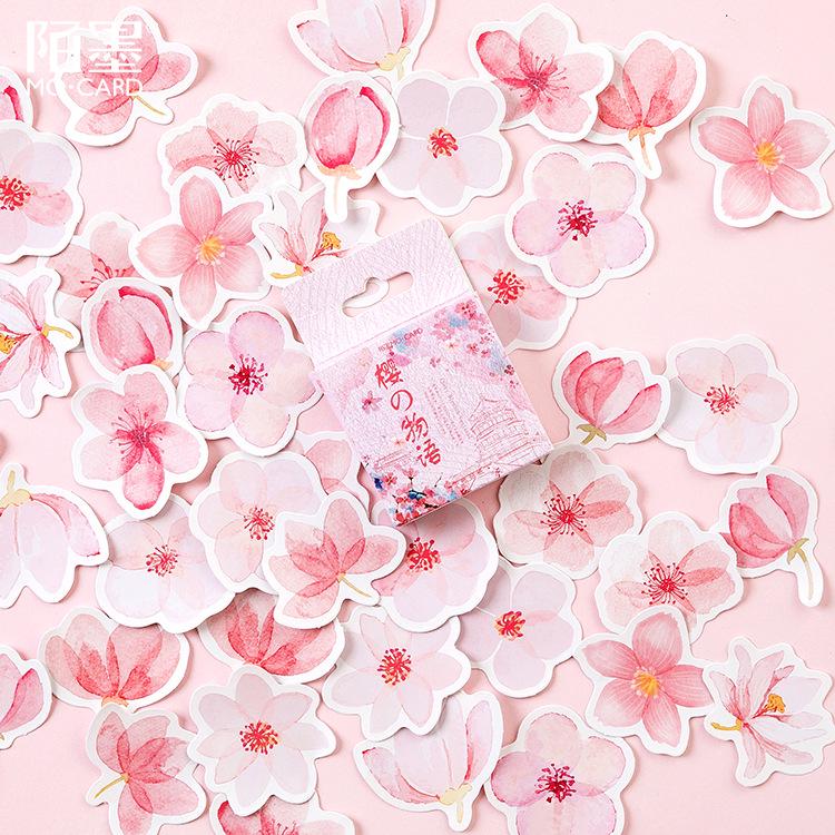 Journamm 44-46pcs Vintage Stickers Cute Flower Sticky DIY Scrapbooking Decor Junk Journal Collage Photo Album Sticker Stationery