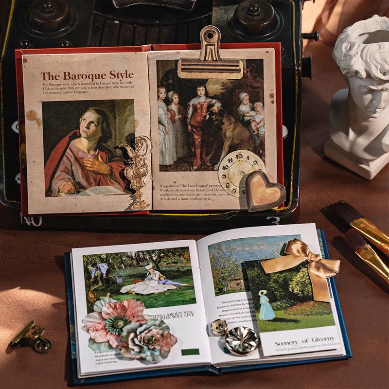 A Beautiful Day Oil Painting: Retro European Style Small Hardcover Book, 6 Types