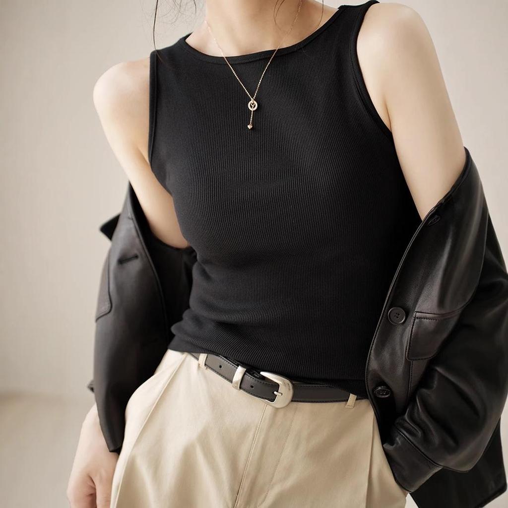 Summer Fashion Women's One-Shoulder Ribbed Sleeveless Top