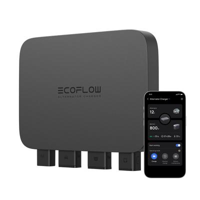EcoFlow 800W Akkuladegerät, 3-in-1-DC-DC-Schnellladegerät für tragbares Kraftwerk, 8× schnelleres Laden als Zigarettenanzünder