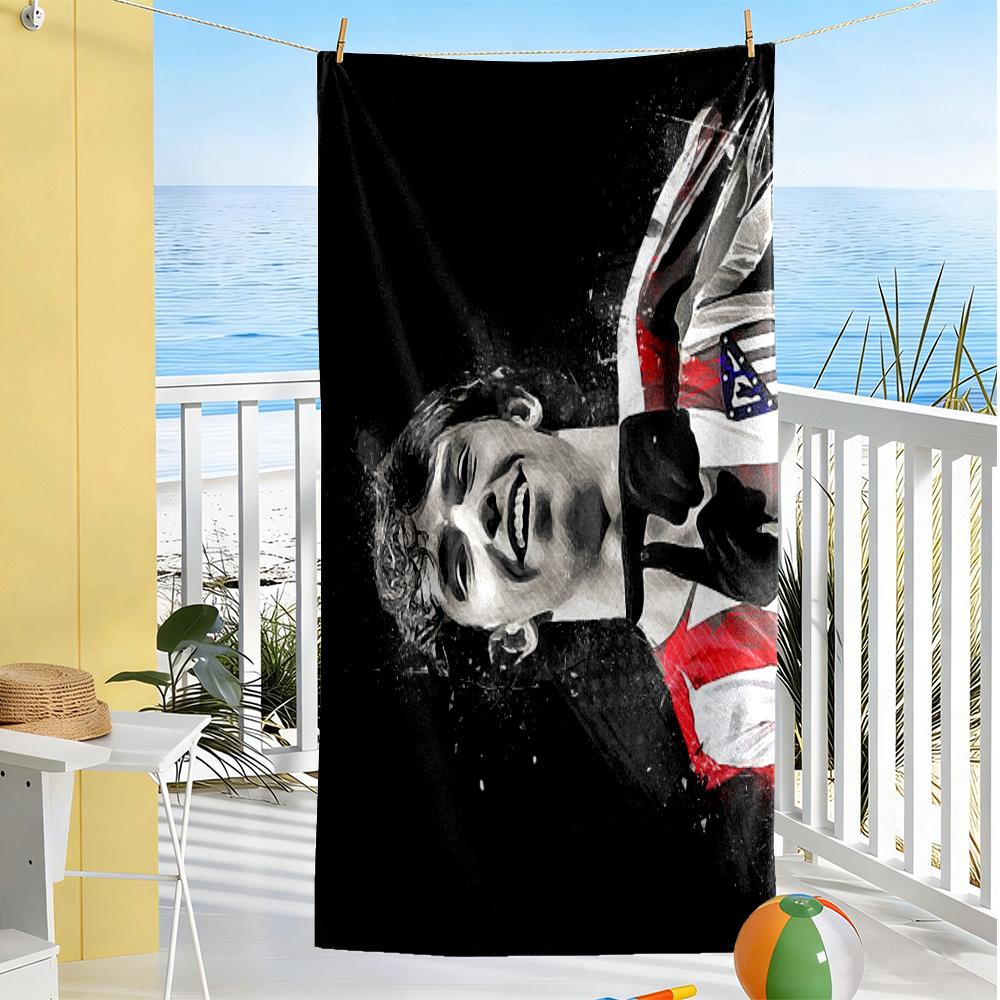 Football Player Celebration Gesture Beach Towel High Absorbency & Quick-Dry Comfortable Lightweight