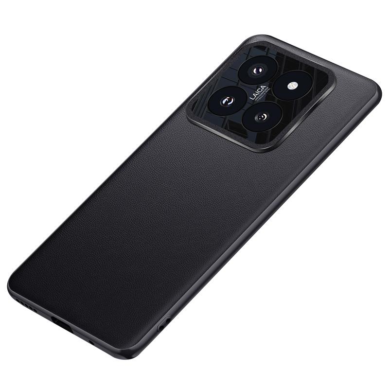 For Xiaomi 14 Pro Case Metal Lens Protection PU Leather Coated Back Cover (2nd Gen)