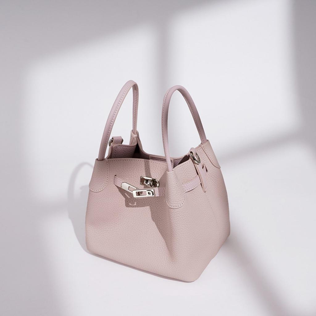 Vysoce kvalitní taška na zeleninu, nová kožená taška přes rameno typu messenger bucket bag, dámská jednobarevná lehká luxusní módní dámská kabelka