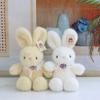 Cute Plush Rabbit Stuffed Animal Toy With Ribbon Bow For Home Decor Office