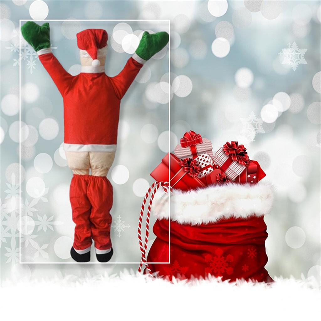 Christmas Hanging Santa Suit From On The Gutter Roof Outdoor Decoration Big 170CM 5.57FT