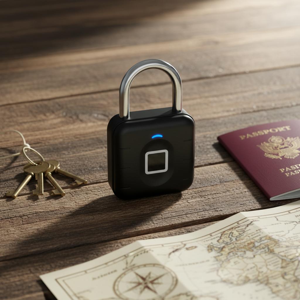 Smart Lock Electronic Fingerprint Unlock Wood Glass for Tuya App Outdoor Smart Padlock Outdoor Durable Cabinet Drawer Lock (Black,App) чёрный