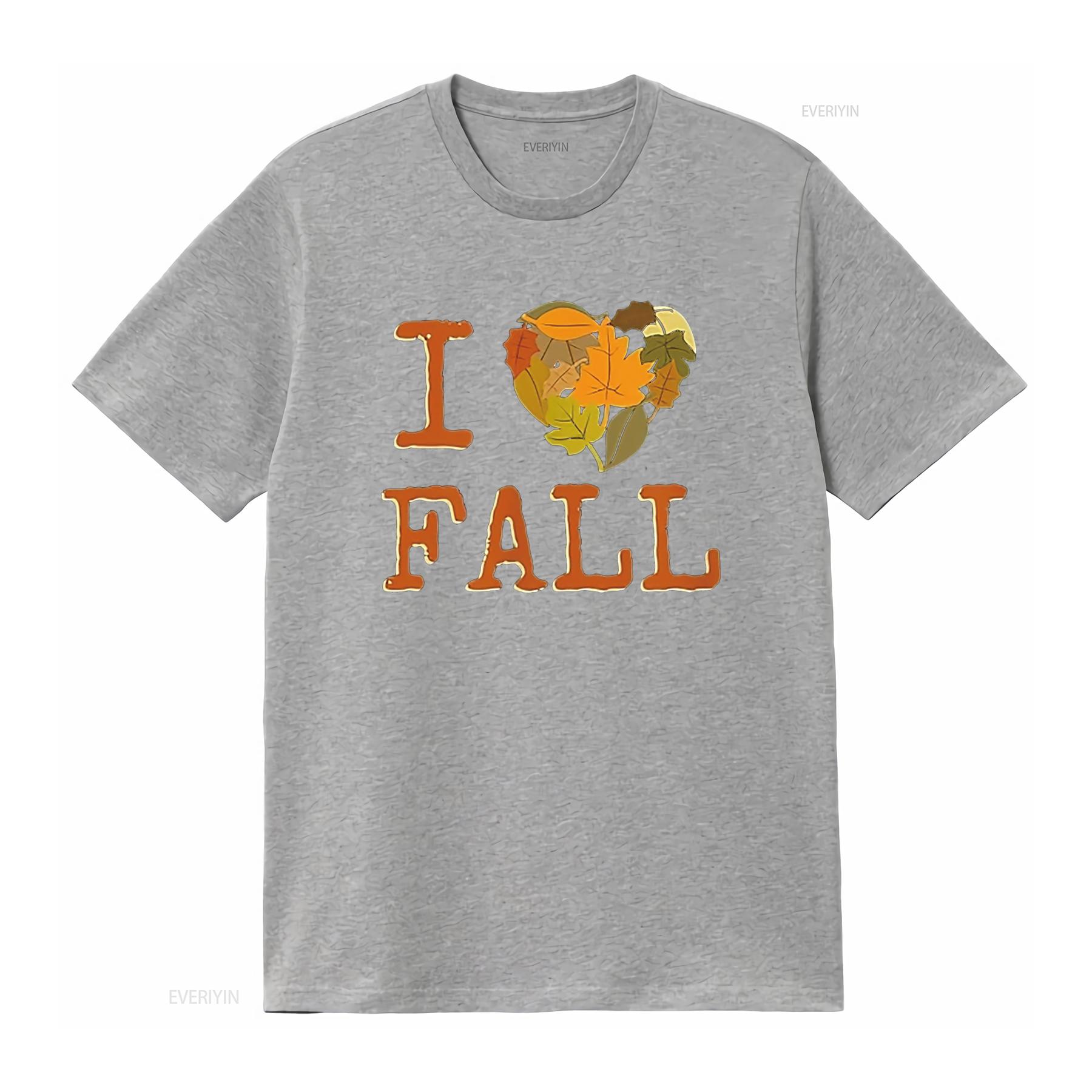 Mens I LOVE FALL for lovers of Autumn and falling leaves T Shirt Black 2XL vintage Washed Comfortable Slightly S