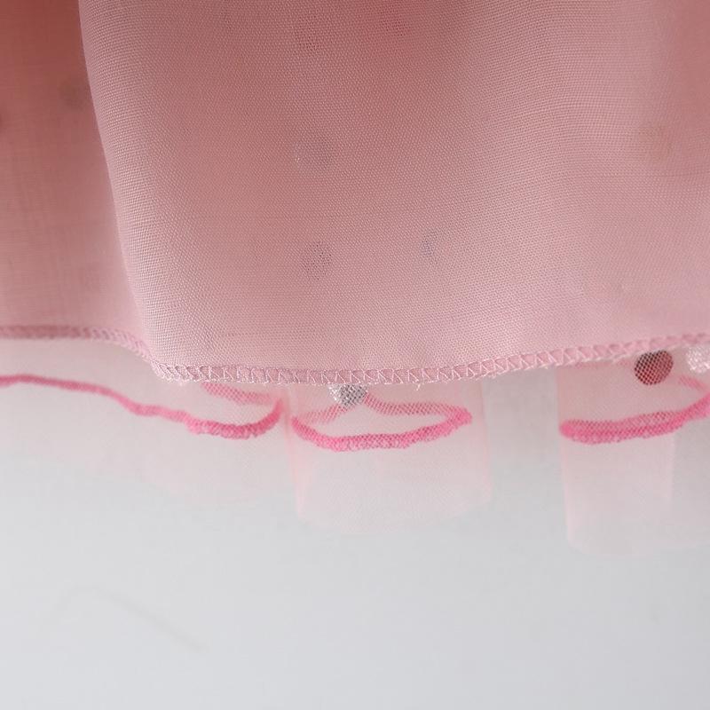 Summer New Year-old Girl Baby Wave Point Fluffy Mesh Skirt Baby Girl Flying Sleeve Princess Skirt Fairy Girl Skirt