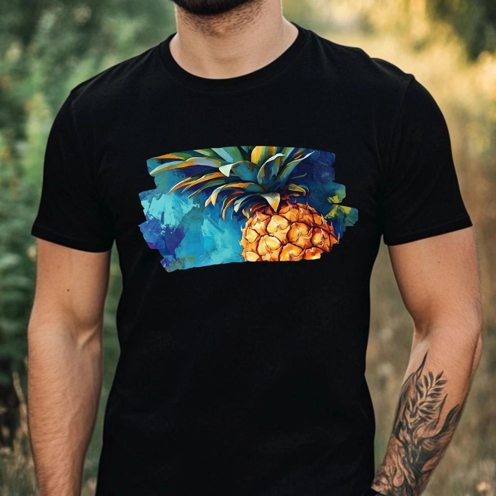 T-Shirt Herren Ananas Portrait Motiv Baumwolle Größe XS bis 5XL XL