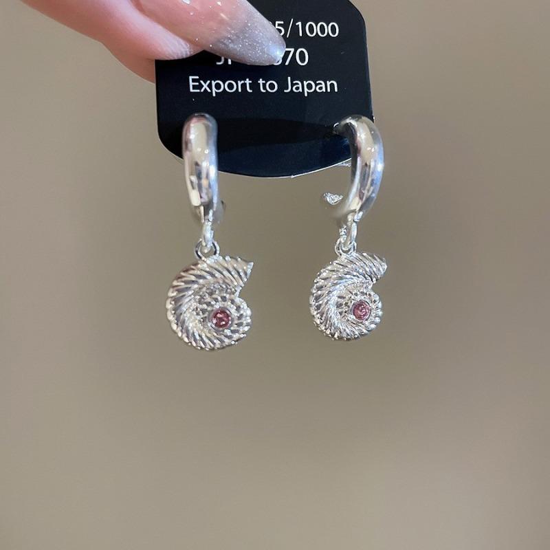 Silver needle super flash zircon pearl geometric round flower earrings simple personality stud earrings niche design earrings women