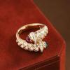 Wosikate Vintage Court Style 18K Gold Plated Ring For Women Wedding Jewellery Ladies Finger Ring Engagement Party Gift
