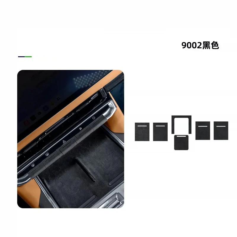 Italian Suede Interior Stickers for ZEEKR 9X 2025 2026 Car Door Window Lift Decal Air Outlet Frame Trim Strip Center Dash Panel