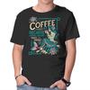 Unisex Crew Neck T-Shirt Coffee Mermaid Graphic Short Sleeve Casual Tee