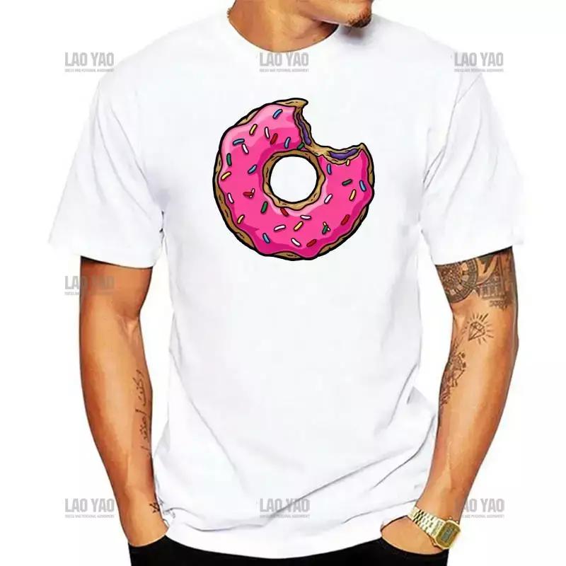 

Sweet Donut Cartoon Man Printed T Shirt Donut Homer Yellow Sprinkles Lisa Marge Bart Maggie Classic Woman Oneck Ropa Hombre S