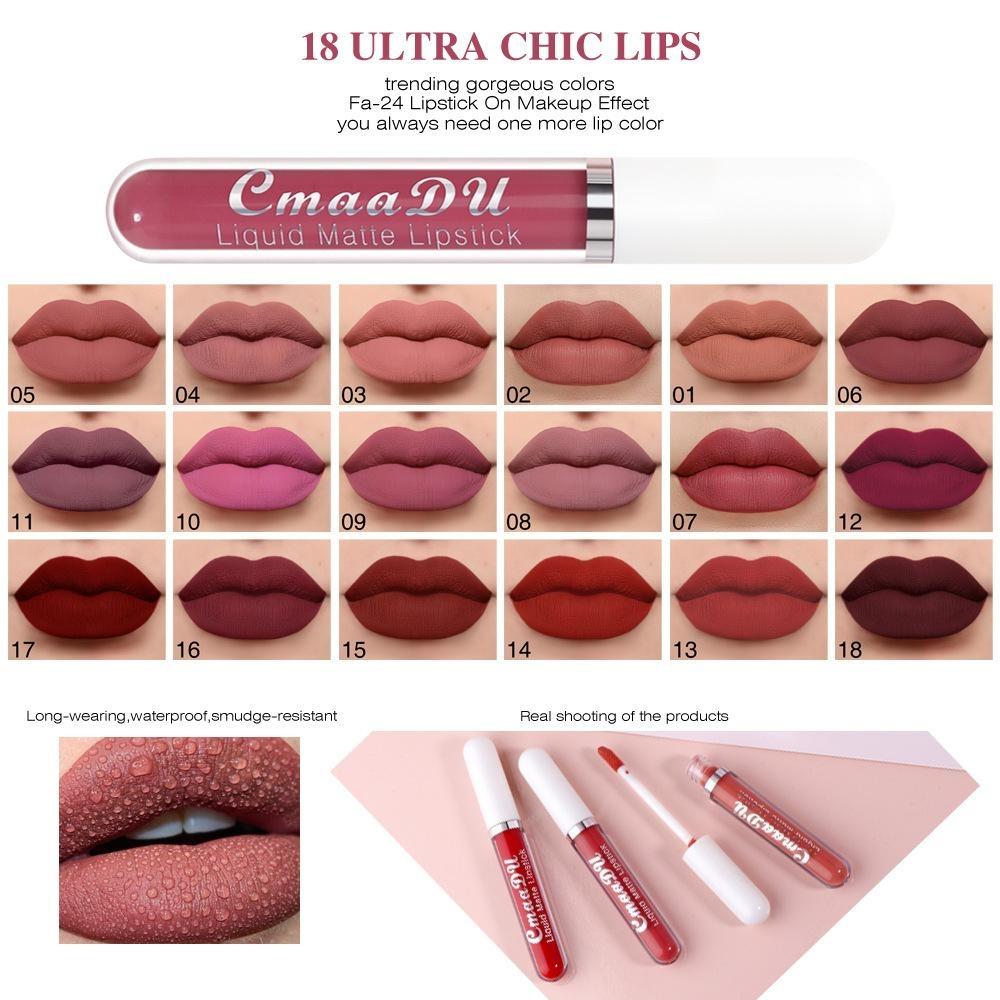 Sexy Velvet Matte Lip Gloss Flüssiger Lippenstift Lipgloss Beauty Red Nude Wasserfestes, langlebiges Make-up