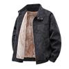 Fleece and thickened couple American retro PU leather jacket men's loose casual versatile windproof stand-up jacket men's fashion