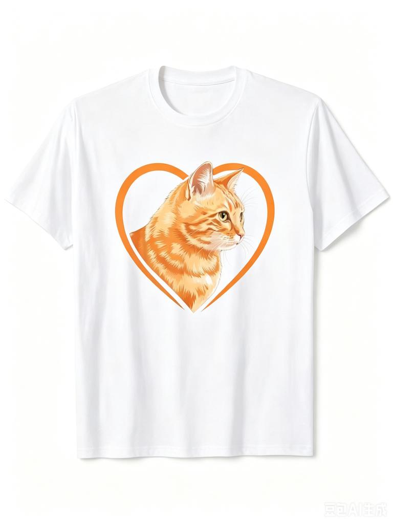 Funny Letter Bread Cat Graphic Tshirt Unisex Unisex Casual Crew Neck Short Sleeve Top Cute Orange Cat Humorous Design Daily Wear