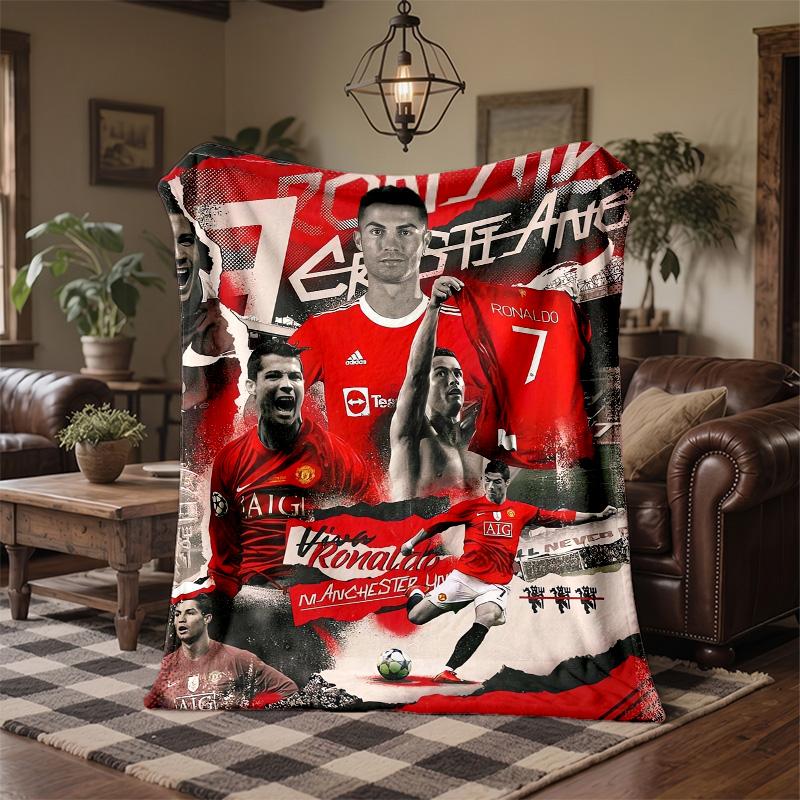 Cristiano Ronaldo Druck Flanelldecke Weich Warm Sofa Bett Überwurfdecke Für Zuhause Büro Schlafzimmer