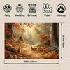 A realistic banner depicting a forest scene in autumn with frost featuring scenes of foxes and squirrels.PMJ