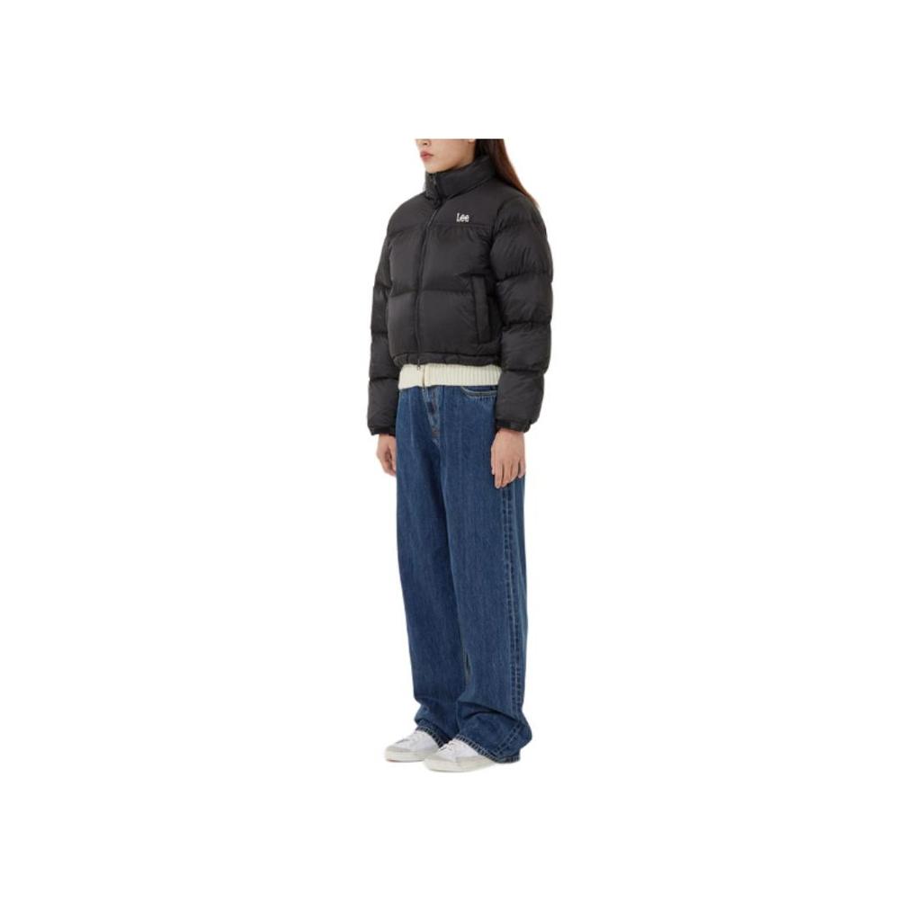 Lee Korean Style Warm Short Stand Collar Two-Way Zipper Down Jacket Women Outerwear LE2504DP60BK