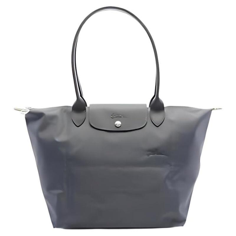 Longchamp Le Pliage Embossed Logo Print Nylon Shoulder Bag Women's Gray L1899919P661