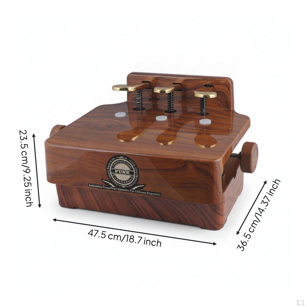 Piano Pedal Board with Adjustment Knob Rosewood-Finish Auxiliary