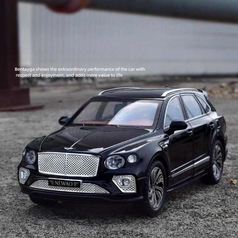 1:24 Bentayga SUV Alloy Luxy Car Model Diecast Metal Toy Vehicles Car Model High Simulation Sound and Light Collection Kids Gift