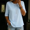 Damen-Farbkragen-T-Shirt-Top für den lässigen Alltagsgebrauch