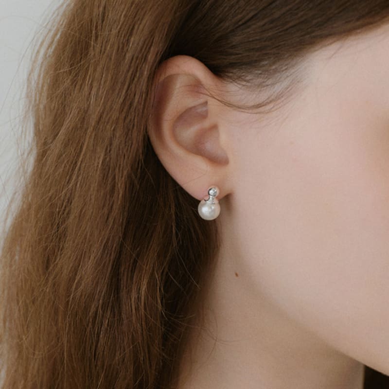 

NORMALLEE [Silver 925] Rice Pearl Earrings Silver