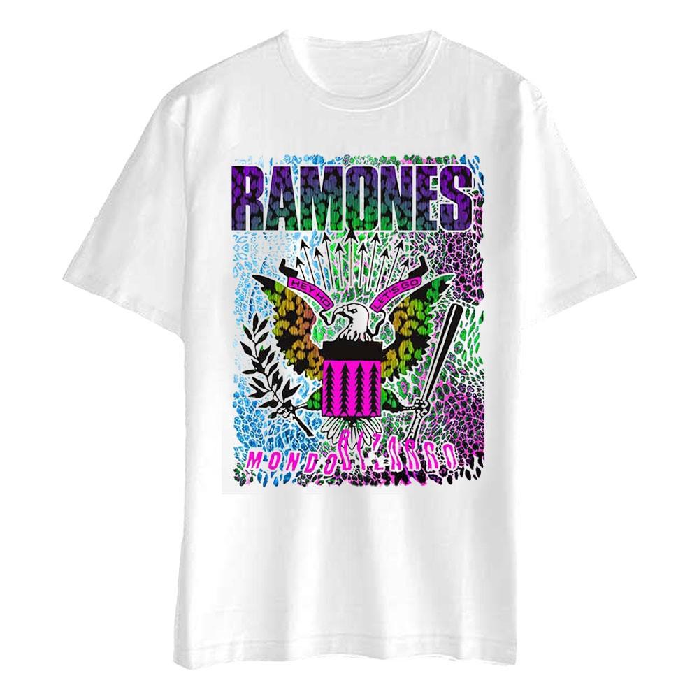 Men s Ramones Animal Skin Slim Fit T-shirt Small White 4XL