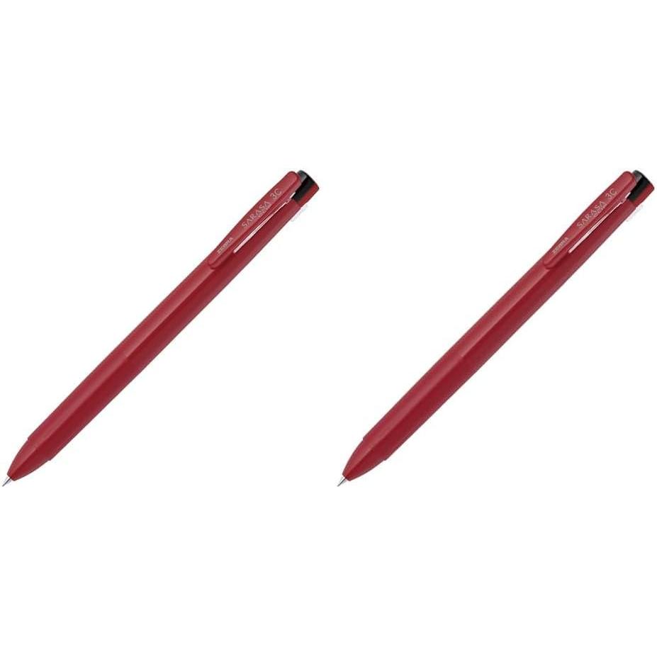 Zebra Sarasa Clip 3-Color Ballpoint Pen, 0.4mm, Red, J3JS5-R