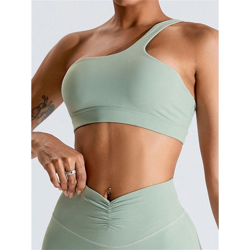 2024 New Arrival Oblique One Shoulder Sports Intimates Naked Women Sense Yoga Bra Quick-Drying Beauty Back Vest Beauty Back Workout Clothes Elastic