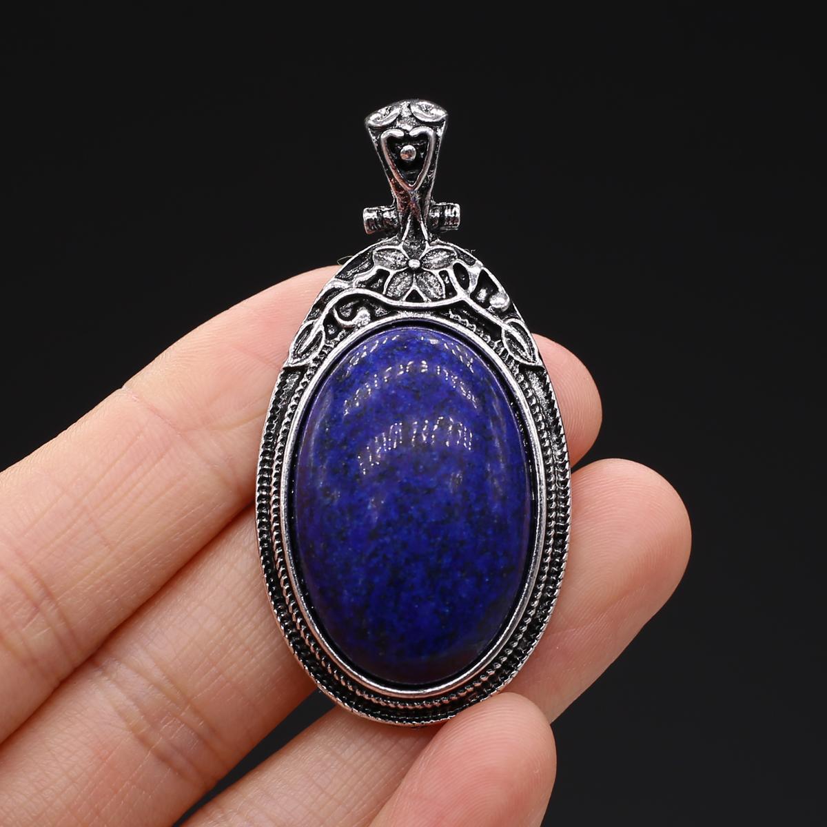 

Підвіска з натурального каменю Намисто у вінтажному стилі Модні прикраси Овальна форма Кольє зі сплаву Рожевий кварц Опал Малайзійський нефрит Ідеї для подарунків Подарунки для закоханих 28x55mm